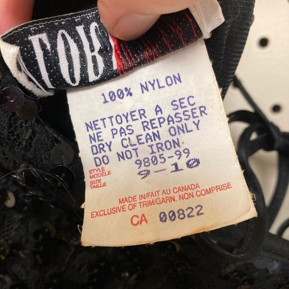 Vintage LoriAnn Sexy Black Sequinned Long Sleeve Plunge Back Mini Evening Dress - Picture 7 of 7